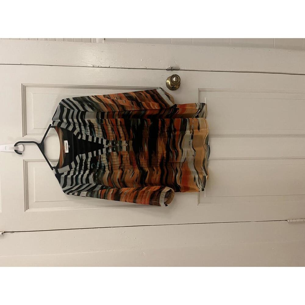 Calvin Klein Women's Striped & Abstract Print Blouse, Size Small